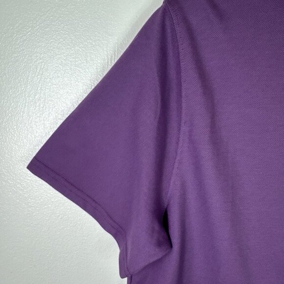 Fabletics Men's L The Dash Short Sleeve Button Up Shirt Purple Knit NWT - Picture 8 of 15
